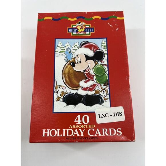 Vintage Mickey Mouse Christmas Greeting Cards Holiday Envelopes 40 Assorted New - Picture 1 of 7